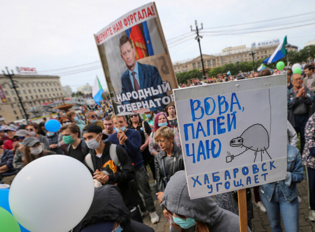 Protesti Habarovskā 2020. gada 5. septembrī.