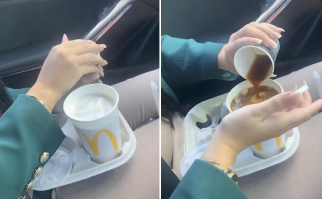 Recepte ir ļoti vienkārša - jāaiziet uz "McDonald’s" un jānopērk vaniļas piena kokteilis un espreso kafija.