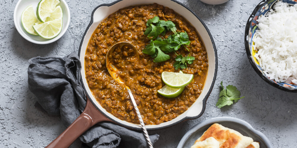 Lēcu sautējums ar kokospienu