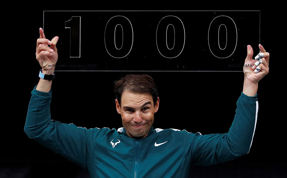 Rafaels Nadals izcīna savu 1000.uzvaru karjerā