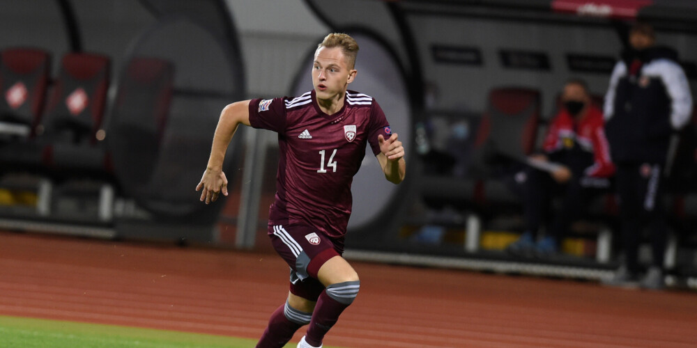 Andrejs Cigaņiks Latvijas izlases kreklā.