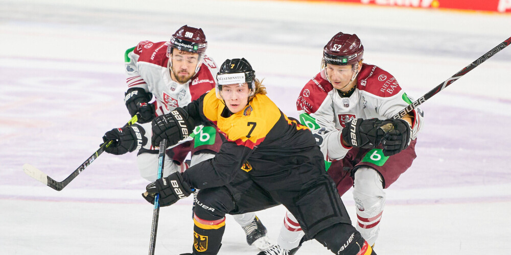 Latvijas hokeja izlase "Deutschland Cup" debitē ar uzvaru pār Vācijas U-23 valstsvienību