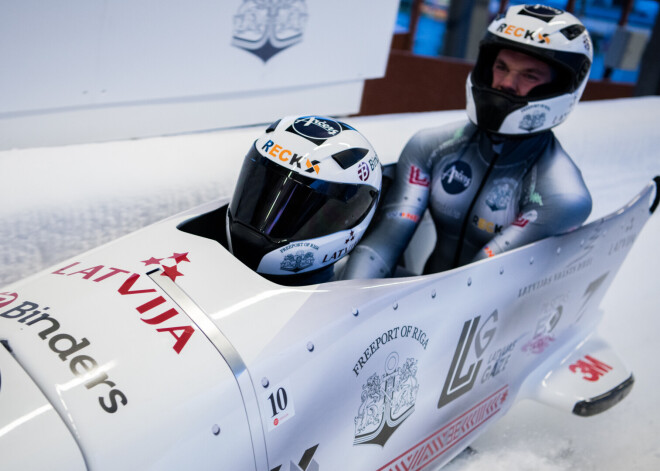 Latvijas bobslejisti ārpus labāko četrinieka pēc pirmā brauciena Siguldā