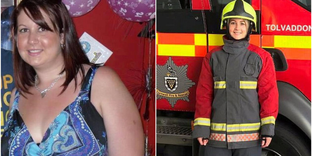 Девушка похудела на 38 кг, чтобы исполнить мечту детства и стать пожарным