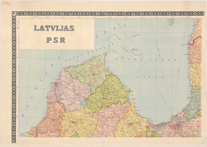 Zelta fonds: PSRS Ministru Padomes Galvenās ģeodēzijas un kartogrāfijas pārvaldes 1950. gada Latvijas PSR karte.