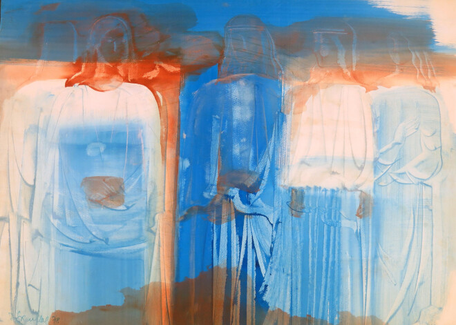 Džemma Skulme (1925-2019). “Varavīksne” 1978., papīrs/akvarelis, 72x99 cm).