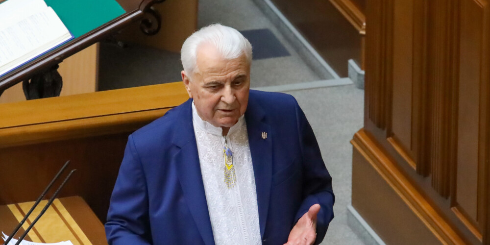 Ukrainas eksprezidents un Donbasa noregulējuma trīspusējās kontaktgrupas Ukrainas delegācijas vadītājs Leonīds Kravčuks.