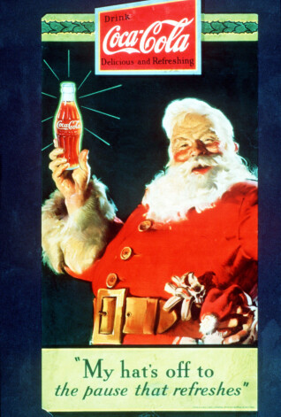 1930. gadā “Coca-Cola” reklāmā piedzima mūsdienās pazīstamais Ziemassvētku vecītis - labsirdīgs, smaidīgs vīrs sarkani baltā kostīmā ar lielu, mīkstu vēderu un kuplu bārdu.