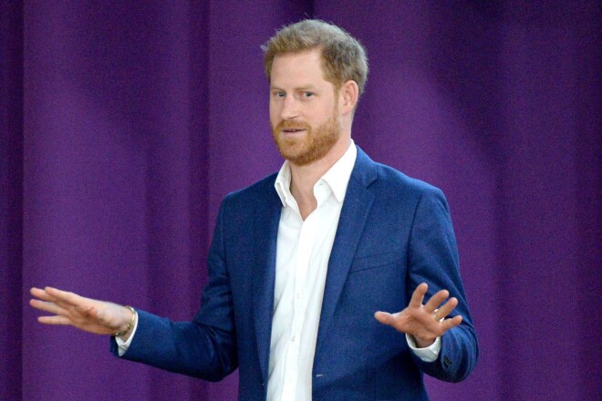 Prince Harry attends a school assembly with Year 11 students, during his visit to Nottingham Academy to mark World Mental Health Day