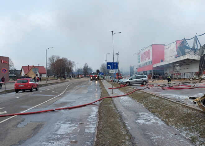 Пожар в магазине Depo в Резекне: полиция рассматривает и версию поджога