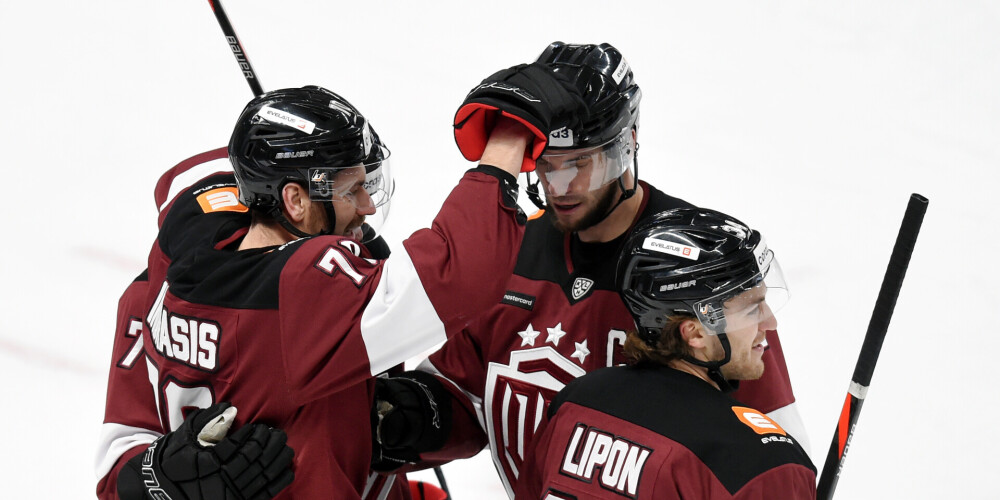 Rīgas "Dinamo" labā vārtus guva pieci dažādi hokejisti.