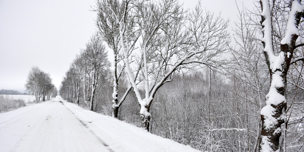 Ceturtdien daudzviet Latvijā gaidāms sniegs: brīdina par slideniem ceļiem