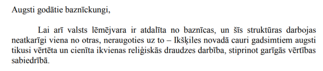 Ikšķiles mērs Indulis Trapiņš Latvijas “godātos baznīckungus” lūdz aizlūgt par administratīvi teritoriālās reformas izgāšanos.