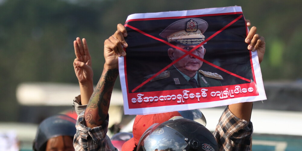 Mjanmā notiek plaši protesti pret huntu