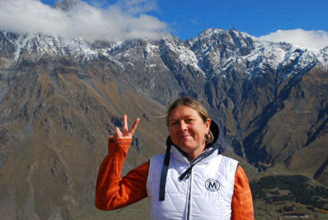 Kazbegi virsotnē Gruzijā.