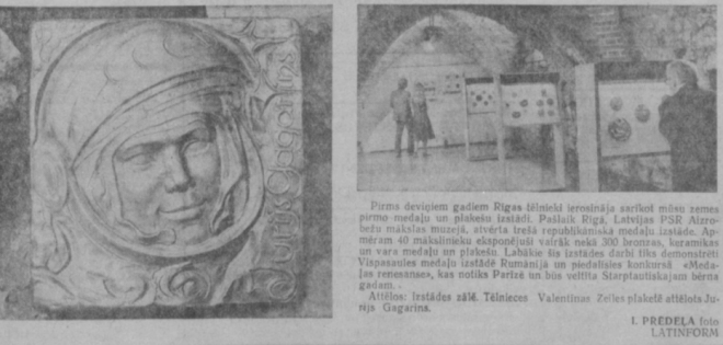 1979. gada 23. augustā arī Talsu laikraksts “Padomju Karogs” informē par Valentīnas Zeiles Gagarinam veltīto plaketi.