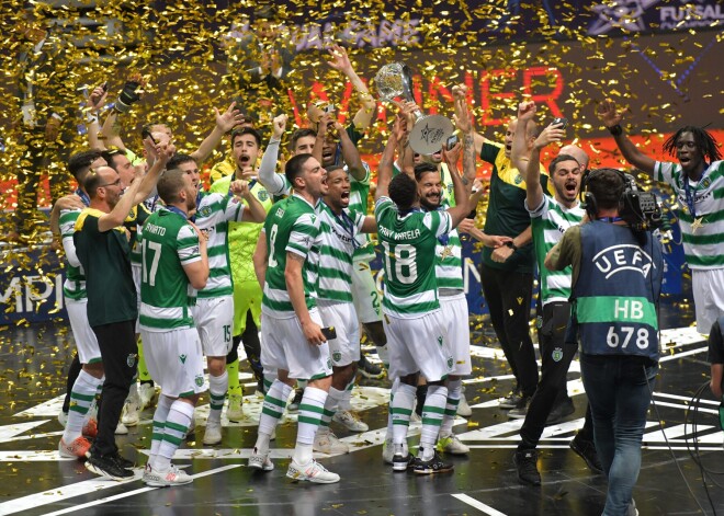 Lisabonas "Sporting" futbolisti uzvar telpu futbola Čempionu līgā