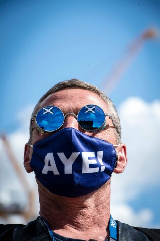 Skotijas neatkarības atbalstītājs.