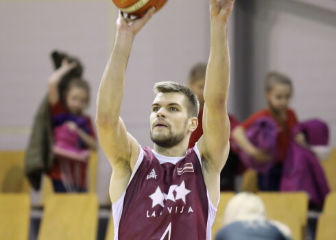 Latvijas vīriešu basketbola izlases uzbrucējs Ojārs Siliņš.