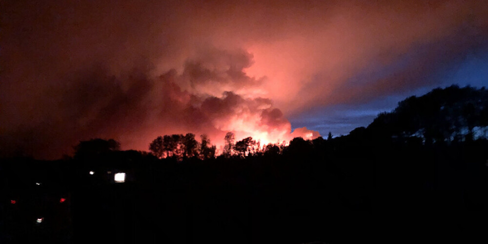 Два поселения в Греции недалеко от Афин эвакуированы из-за сильного лесного пожара
