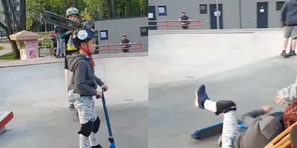 ВИДЕО: скейтом прямо в голову! Скандальное происшествие в Имантском детском парке