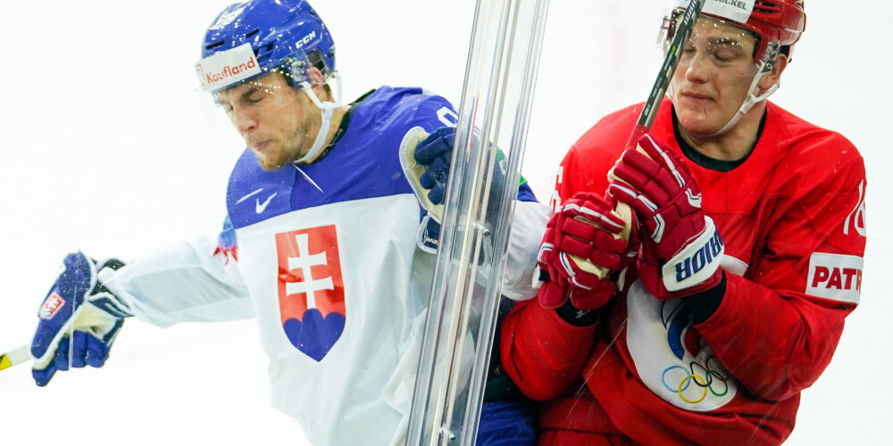 Slovākijas hokejisti sarūpē OKR komandai pirmo zaudējumu