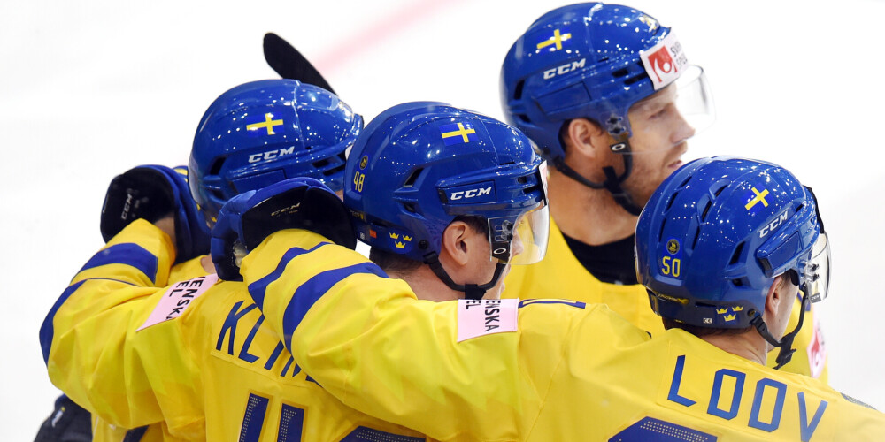 Zviedrijas izlase sagrauj Šveici un izcīna pirmos punktus pasaules čempionātā