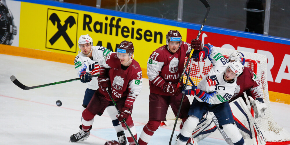 Latvijas hokejisti piedzīvo otro zaudējumu čempionātā, piekāpjoties ASV ar rezultātu 2:4