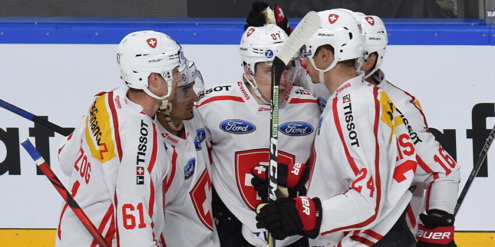 Швейцарские хоккеисты задали жару команде Словакии в матче ЧМ-2021, забросив 8 шайб