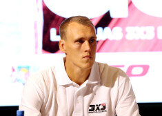 Latvijas 3x3 basketbola izlases spēlētājs Nauris Miezis 