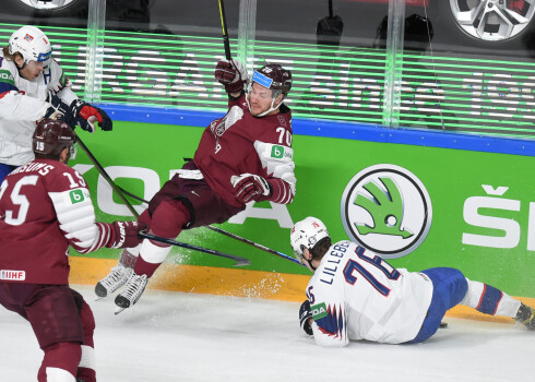 Pasaules čempionāta spēle hokejā starp Latvijas un Norvēģijas valstsvienībām "Arēnā Rīga".