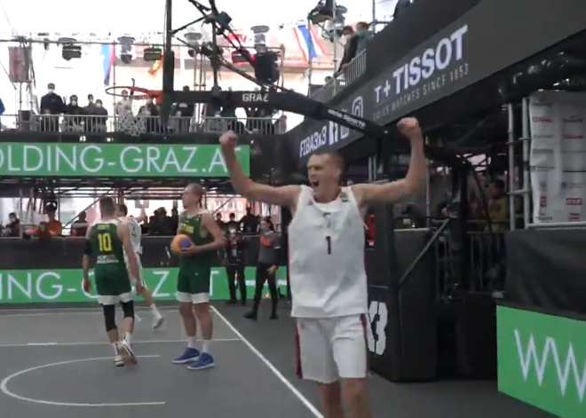 Latvijas 3x3 basketbola izlase nonāk uzvaras attālumā no olimpiskās ceļazīmes izcīnīšanas