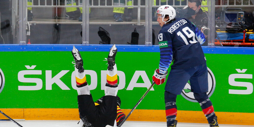 ASV hokejisti cīņā par bronzu sagrauj Vāciju