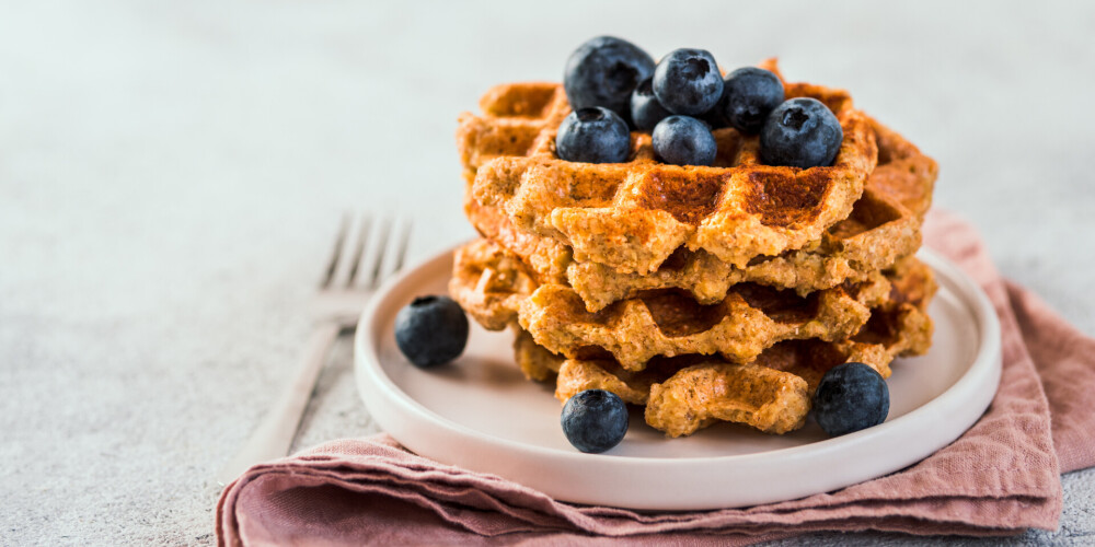 Norvēģu auzu brokastu vafeles