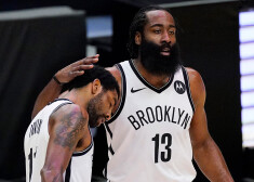 Džeimss Hārdens (#13) un Kairijs Ērvings savainojuma dēļ nevarēs palīdzēt gaidāmajā mačā.