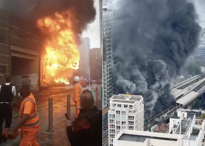 ВИДЕО: сильнейший пожар вспыхнул в Лондоне после взрыва; пострадали 6 человек