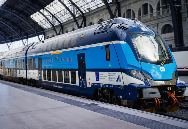 Modern train at the station. Barcelona, Spain.