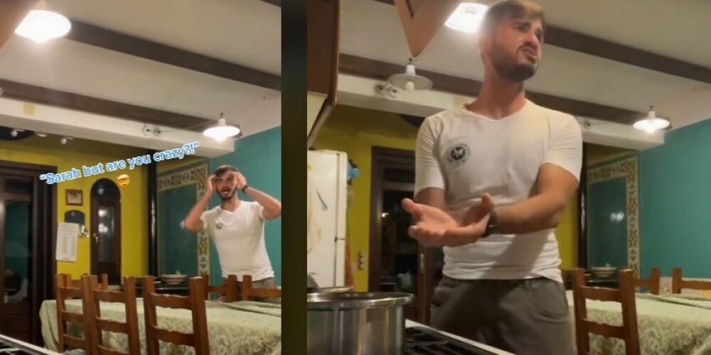 "В Италии это незаконно": парень, негодующий из-за того, что его девушка сломала спагетти пополам, попал на видео