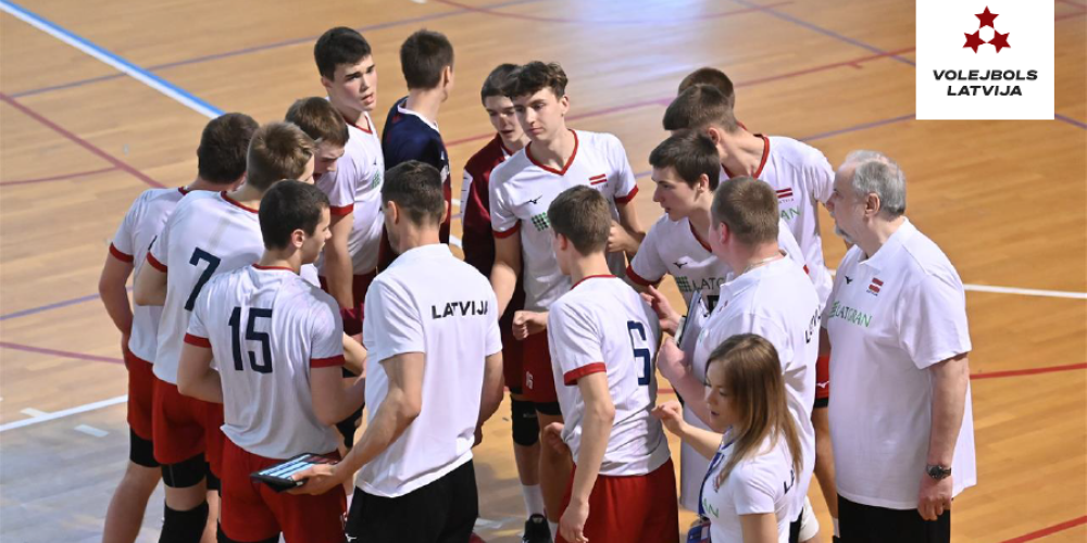 Latvijas U-17 volejbolisti debijas reizi Eiropas čempionātā sāk ar uzvaru
