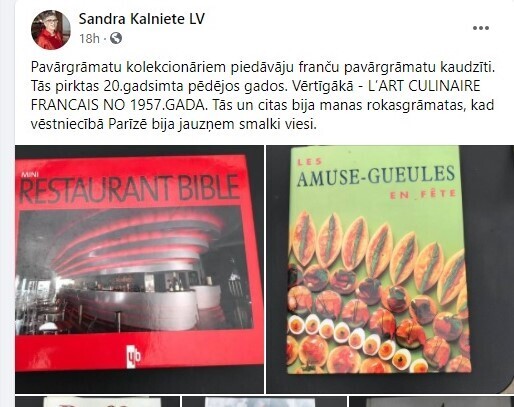 Старые кулинарные книги она использовала 20-25 лет назад, когда работала в посольстве Латвии в Париже