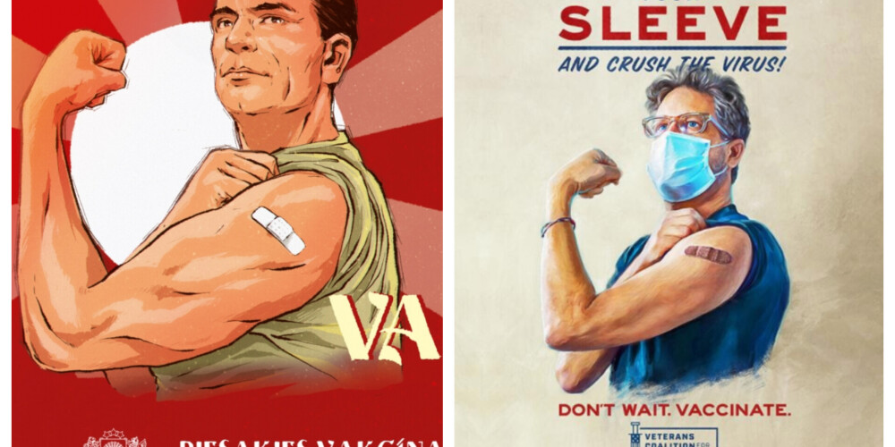 Pārsteidzošā līdzība starp ASV un Latvijas vakcinācijas kampaņu plakātiem