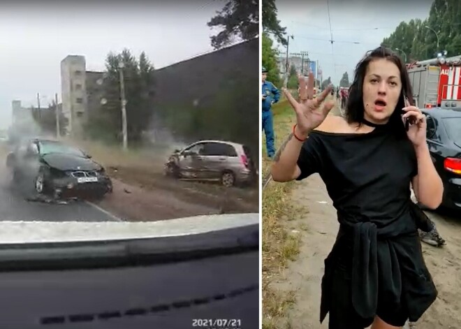 Женщина сперва устроила аварию, а потом станцевала рядом с пострадавшими