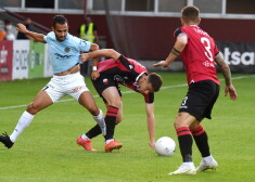 UEFA Konferences līgas kvalifikācijas otrās kārtas pirmā spēle starp futbola komandām "Riga" un Tetovo "Škendija" Skonto stadionā.