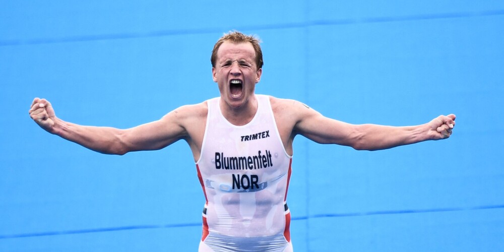 Olimpisko spēļu triatlonā uzvar norvēģis Blūmenfelts