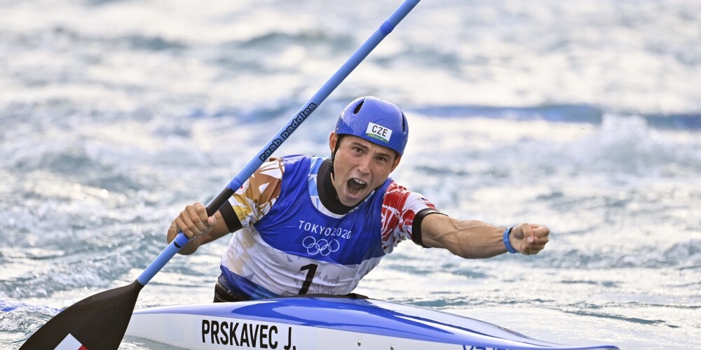 Čehs Prskavecs kļūst par čempionu airēšanas slalomā un revanšējas par neveiksmi Riodežaneiro
