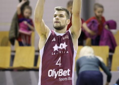 Latvijas vīriešu basketbola izlases uzbrucējs Ojārs Siliņš.