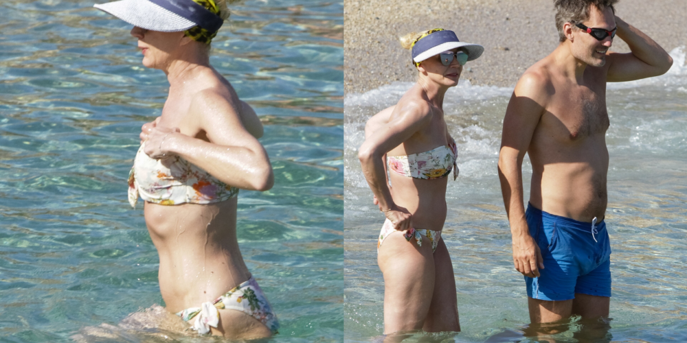 Фигура без прикрас: папарацци сделали честные фото Орбакайте в бикини на пляже Миконоса