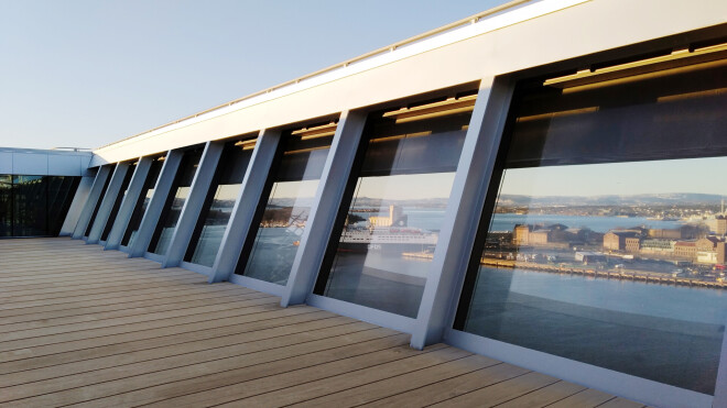 Jaunā Edvardam Munkam veltītā muzeja MUNCH terase.