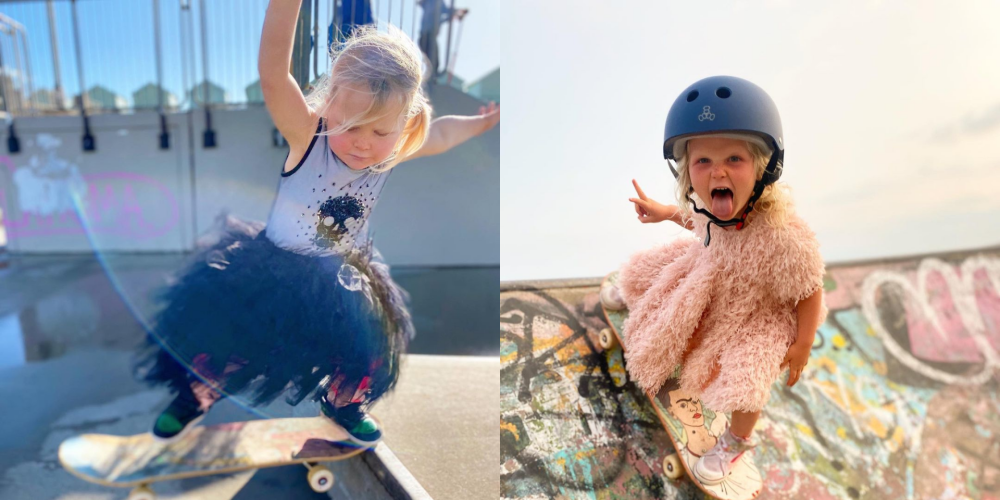4-летняя девочка-скейтбордист шокирует Instagram своими навыками: у нее уже 130 00 подписчиков