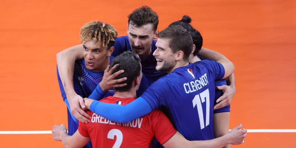 Latvijas volejbola izlases grupas līderu cīņā Francija četros setos uzvar Vāciju